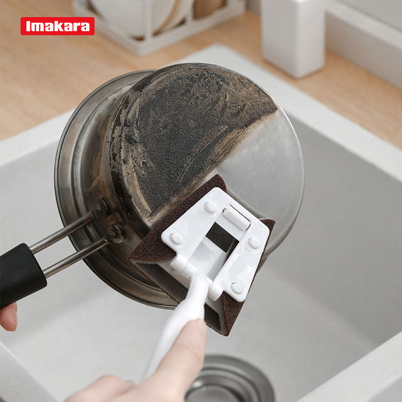 Diamond Sand Sponge Wipe With Handle Kitchen Clean Decontamination Magic Magic Scrub Bowl Brushed Pan Brush Bottom except Black Scale God