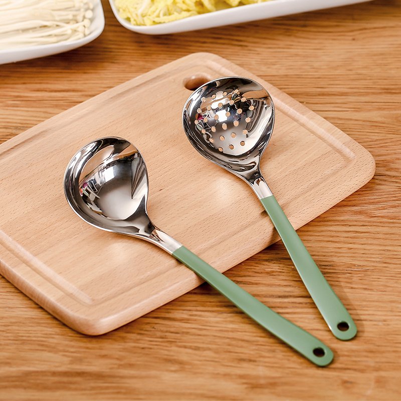Home big number soup spoon kitchen Shengtang long handle stainless steel deepened scoop spoon son water dumplings hot pot filter leaking spoon