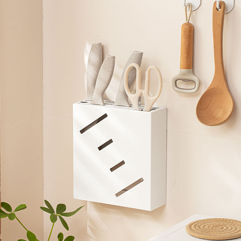Kitchen wall mounted knife frame multifunctional household with no punch on wall knife seat tool supplies