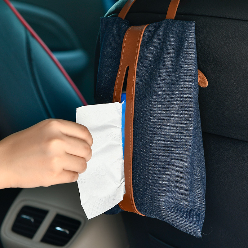 Car towels box Hanging creative car internal extraction toilet paper bag living room tea table Desktop containing toilet paper towel bag