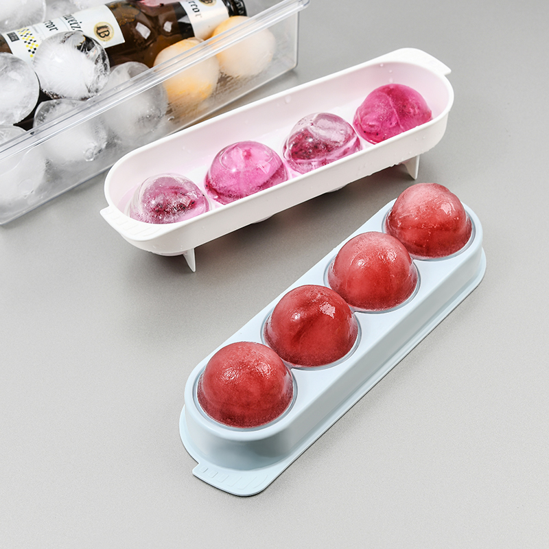 Whisky Hockey Molds Food Grade Big Spherical Freeze Ice Cubes maker Fridge Freezer Frozen Ice-making Box Ice