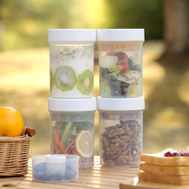 Portable double-layer salad cup with fruit and vegetable fat reduction light cup large capacity with cover to heat breakfast cup