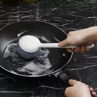 Long handle pot brush kitchen brush cleaning brush household with handle non-stained oil decontamination dishwashing brush pan artifact
