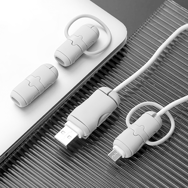 Mobile phone data cable protective sleeve anti-break Android typec interface silicone charging cable head anti-break wire bite