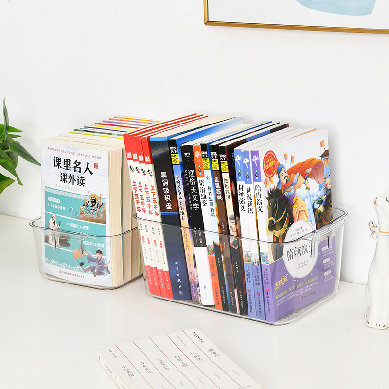 Desktop Book Containing Box Books Children Plover Boxes Transparent Plastic Storage Basket Desk Finishing Deity