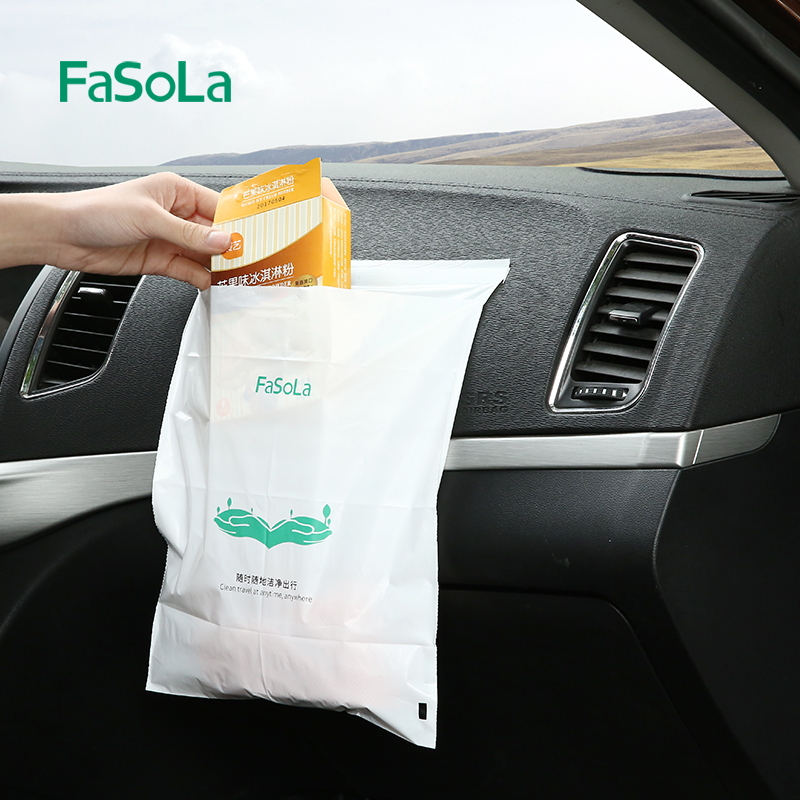 Portable car garbage bag Adhesive disposable car supplies Car multi-function mini car hanging plastic bag