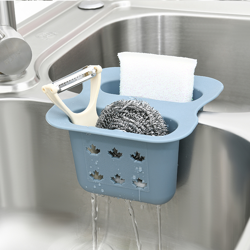 Sink Drain Basket Domestic Kitchen Free to punch dishwashing pool sponge Sponge Rag Shelf Plastic Water Leak Containing Basket