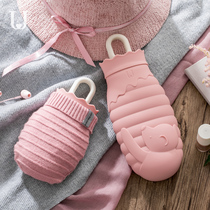 Microwave silicone hot water bag portable small hand warm treasure Korean version of cute female mini water water water bottle