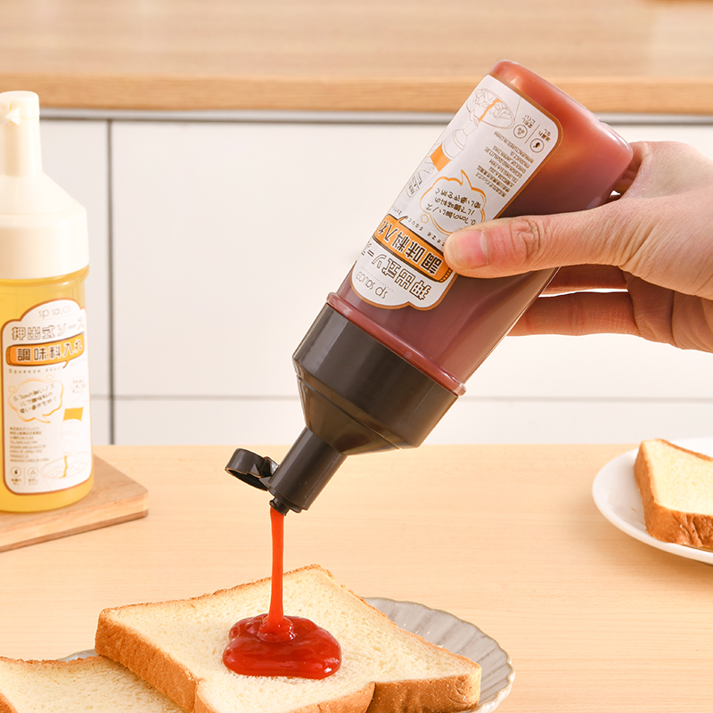 Jam Squeeze Sauce Bottle Food Grade Salad Dressing Special Soft Transparent Sauce Bottle Large Caliber Honey Ketchup Squeeze Bottle