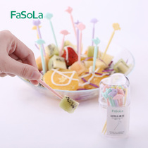 Fruit Fork Suit Creativity Cute Home Children Cartoon Plastic Small Fork Mini Sweet Fruit Sign Fruit contact pin