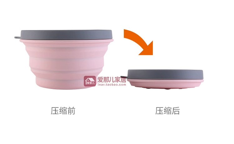 Nhật Bản du lịch gấp silicone bát du lịch xách tay kính thiên văn ăn liền bát có nắp trẻ em ra ngoài ăn trưa dã ngoại hộp - Hộp cơm điện sưởi ấm