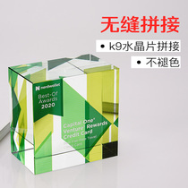 Huangjiang Crystal Color Rubiks Cube Trophy Customized Creative Medals Color Printing Engraving Annual Awards souvenirs Customized