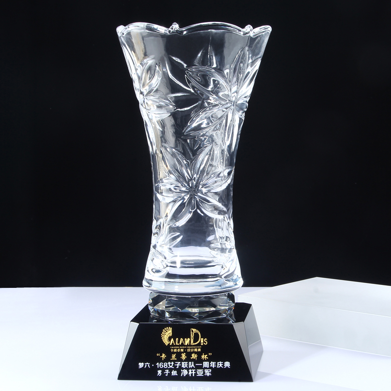 Trophy Custom Golf Champions Trophy European-style Crystal vase with a hole in the hole Wooden Gift Box Memorabilia