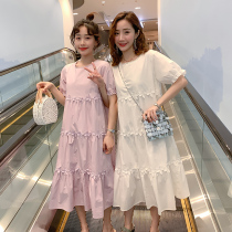 Pregnant Women summer top 2021 summer new fashion lace long dress fairy Super fairy summer skirt