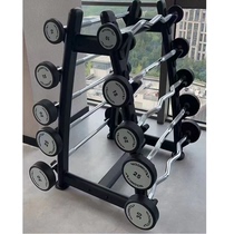Commercial fixed barbell set barbell rack round head non-loose straight bar curved barbell gym studio barbell