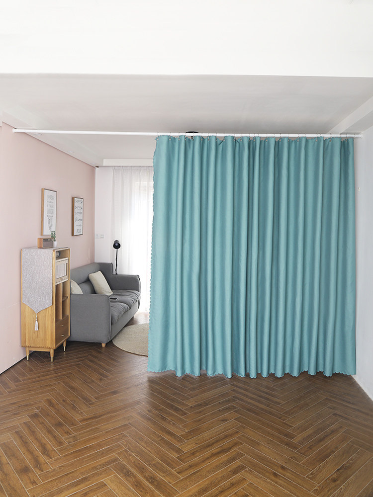 Non-perforated partition window door curtain blackout curtain Nordic simple living room household kitchen bedroom wind shield cloth