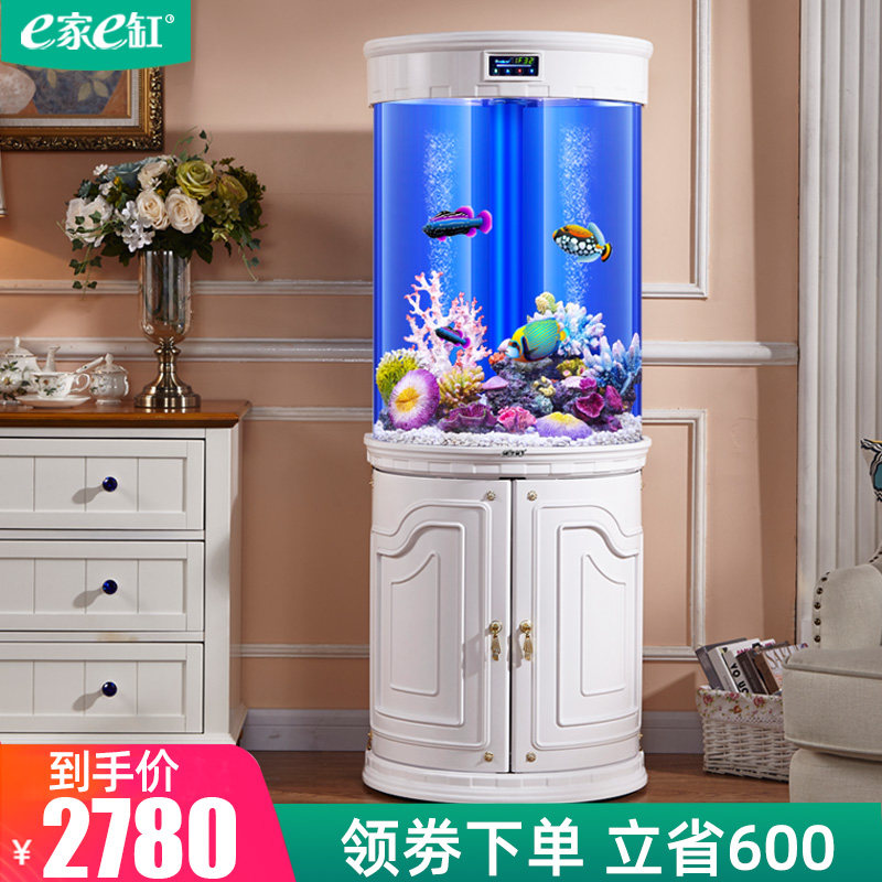 E home E tank European-style semi-circular fish tank living room large aquarium bottom filter acrylic ecological goldfish tank
