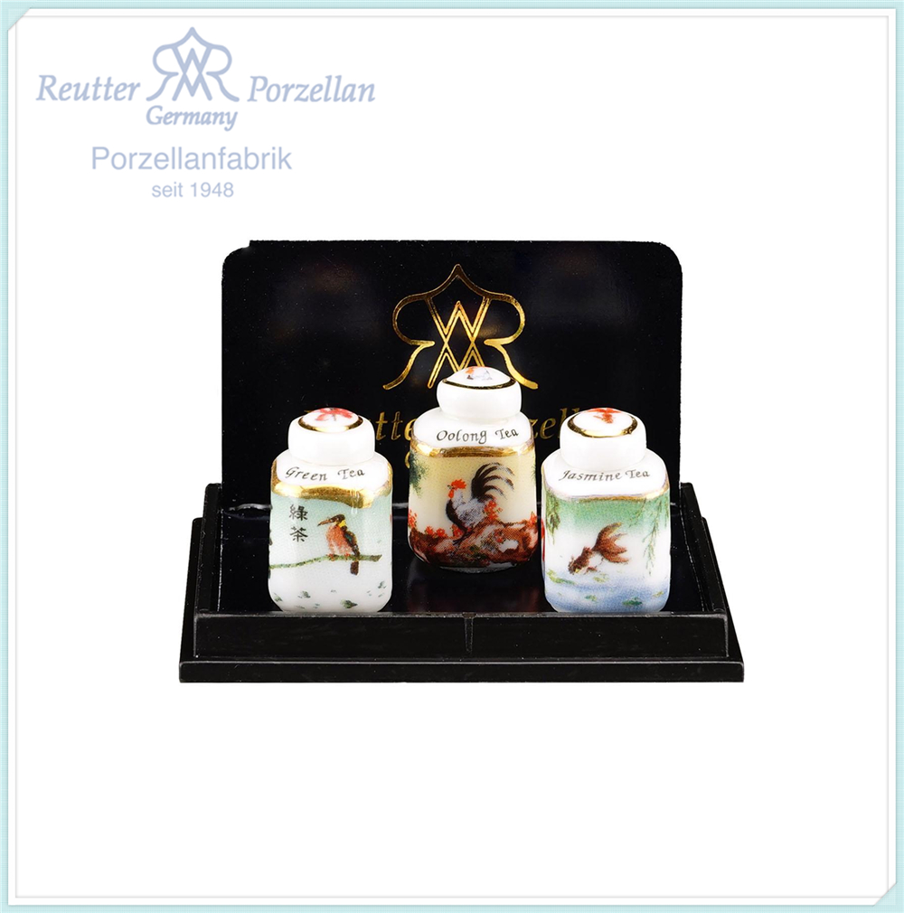 German RUETTER PORZELLAN Original 1:12 Mini Miniature Eating Tea Jar Three Sets