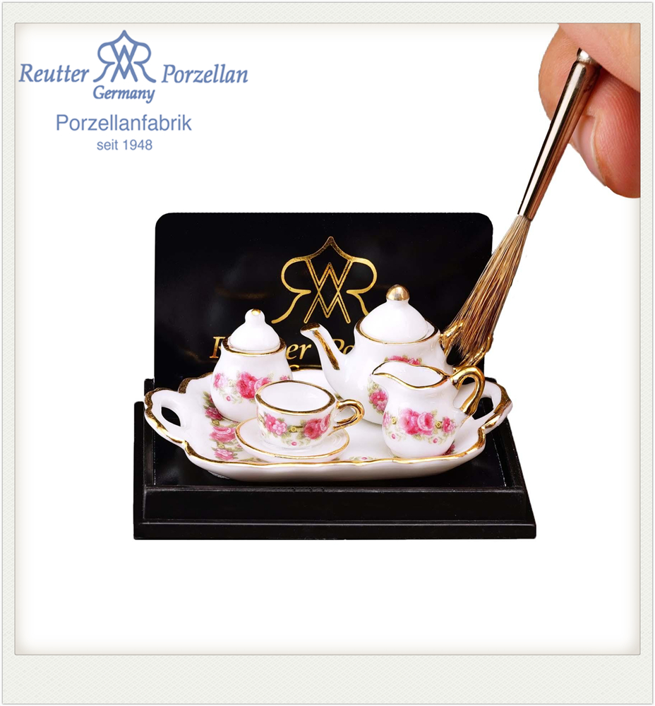 German dollhouse 1:12 miniature ceramic model tea set Dollhouse food play accessories OB11