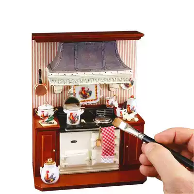 Germany]DOLLHOUSE 1:12 baby house mini kitchen wall-mounted decorative stove set imported