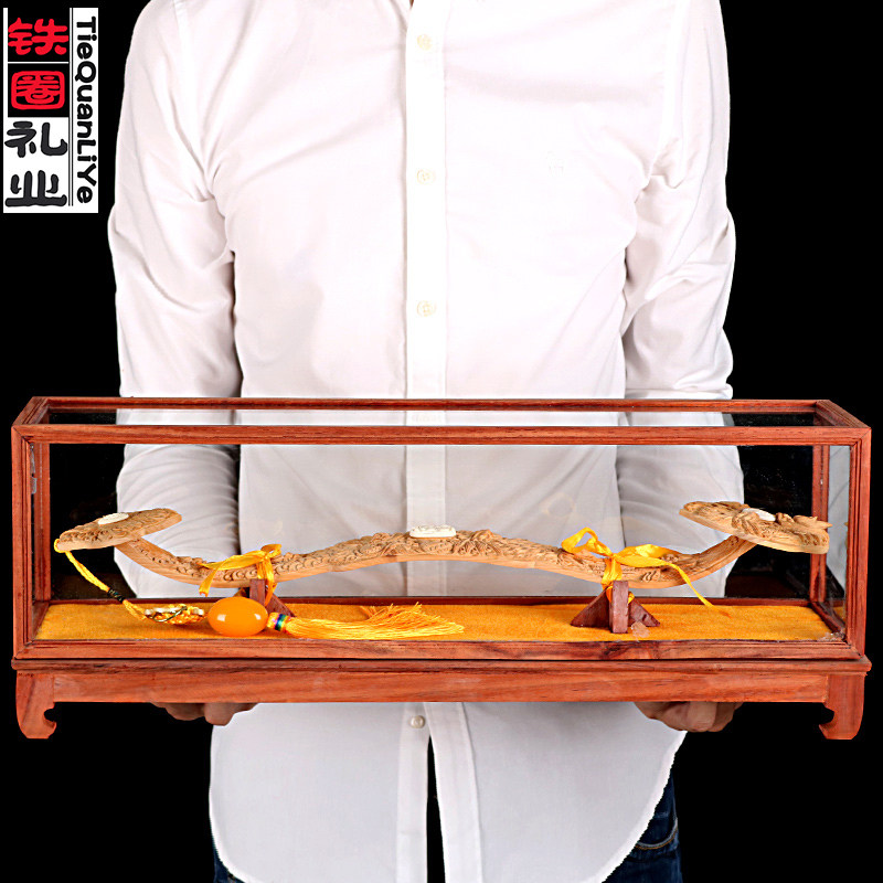 Wood Ruyi Ornament Handmade Solid Wood Wood Carving Crafts Living Room Home Decoration Wood Carving Auspicious Ruyi Mahogany