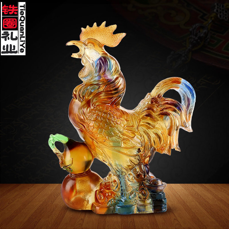 Chicken Pendulum Pieces Chinese Style Décor Auspicious Objects Glazed Craft Gifts Swing Accessories Home Artwork Furnishing Business Gift Lettering Custom