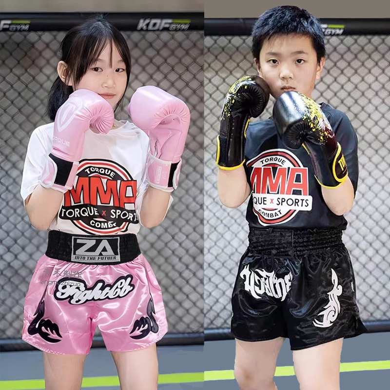 Summer Children's Boxing Shorts, Muay Thai Shorts, Mixed Martial Arts, Sanda, Martial Arts Competition Training, Free Fighting Shorts for Boys and Girls
