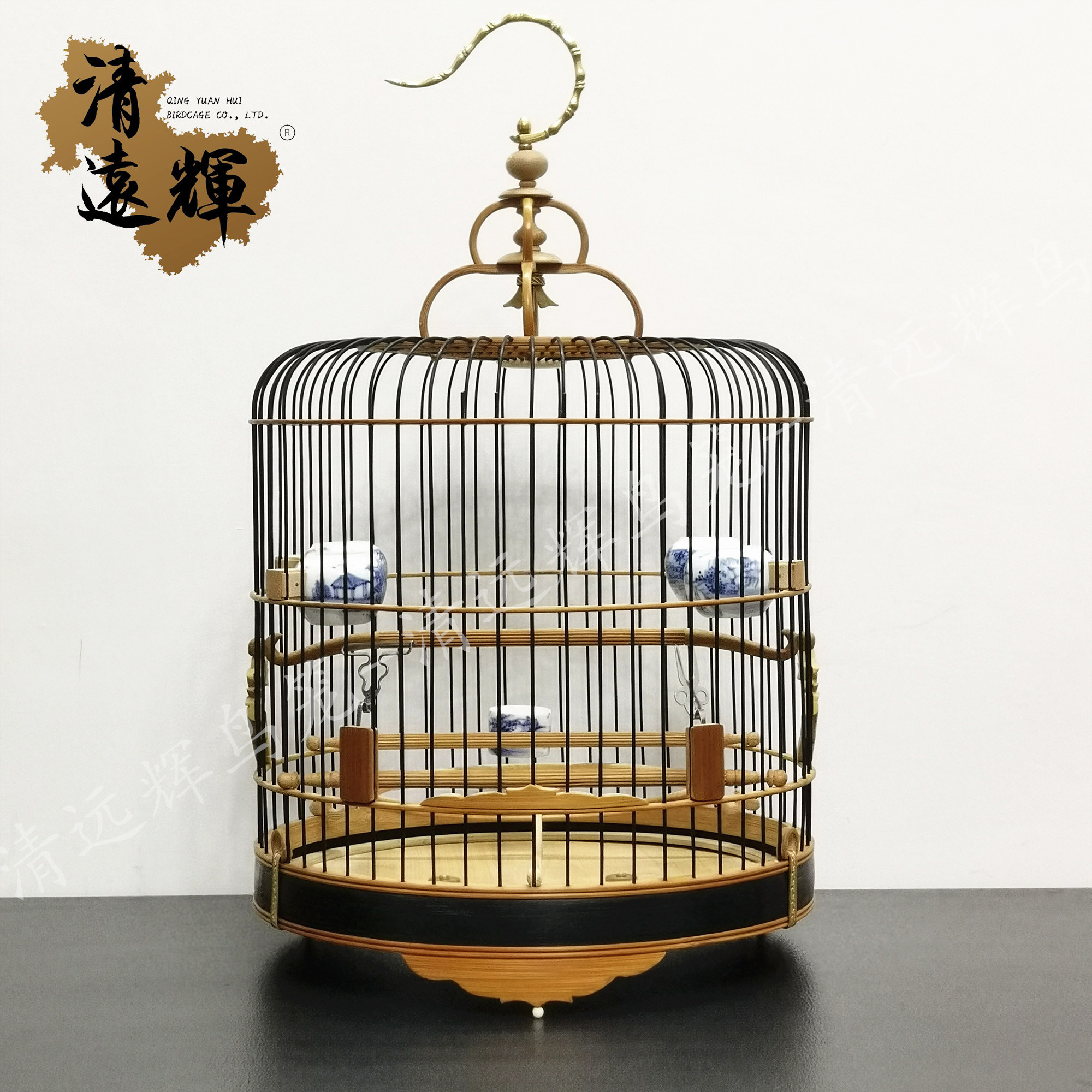鳥籠　竹籠 純手工竹節鳥籠精工繡眼波籠全竹製作52支竹製鳥籠