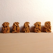 Qingyuan Glow Bird Cage Handcrafted Engraving Five Fruit Tupo Cage Cups Ear Cups remove the yellow poplar wood embroidered bird cage accessories