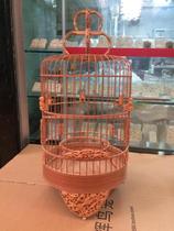 Qingyuan Glow Embroidered Eyebird Cage Taiko Cage Seiko Pure Hand Engraving ten thousand Words Carved Peony Flowers Bird