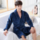 Coral velvet nightgown men's thickened dressing gown pajamas home clothes flannel bathrobe new plus velvet autumn and winter plus size