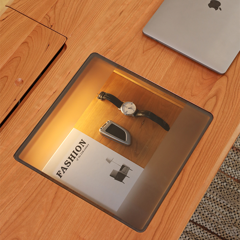 Fu also Nordic Day-style cherry wood desk with lamp with solid wood minimalist office computer desk book room