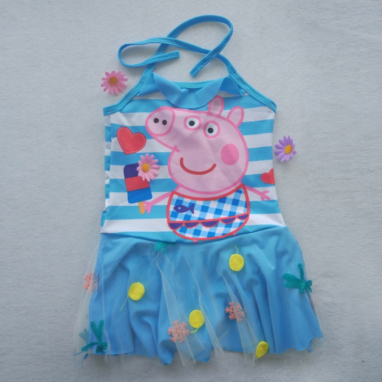 Pig Peggy Pink Pig Cô bé Pepe Pig Phim hoạt hình Trẻ em Trẻ sơ sinh Cô gái Áo tắm Spa Đồ bơi một mảnh - Bộ đồ bơi của Kid đồ bơi bé trai