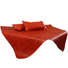 Кожаные сиденья 瑞维斯水磨工艺头层水牛皮凉席框花牛皮席夏季凉席三件套牛皮枕套