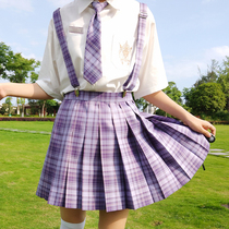  Grape soda jk uniform skirt grid skirt genuine spot half-body college style short skirt pleated skirt Childrens summer la la sauce
