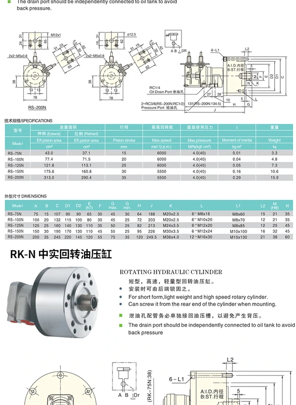 Xi lanh thủy lực quay Zhongshi RH60 100 phát hiện hành trình với xi lanh mã hóa phụ kiện mâm cặp ba hàm tốc độ cao