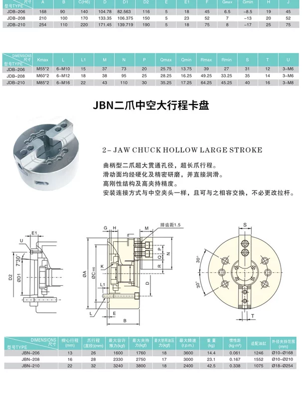 Mâm cặp thủy lực ba móng bốn móng rỗng 4/8/15 inch toàn bộ trạm thủy lực xi lanh quay hành trình lớn với ống dẫn dầu