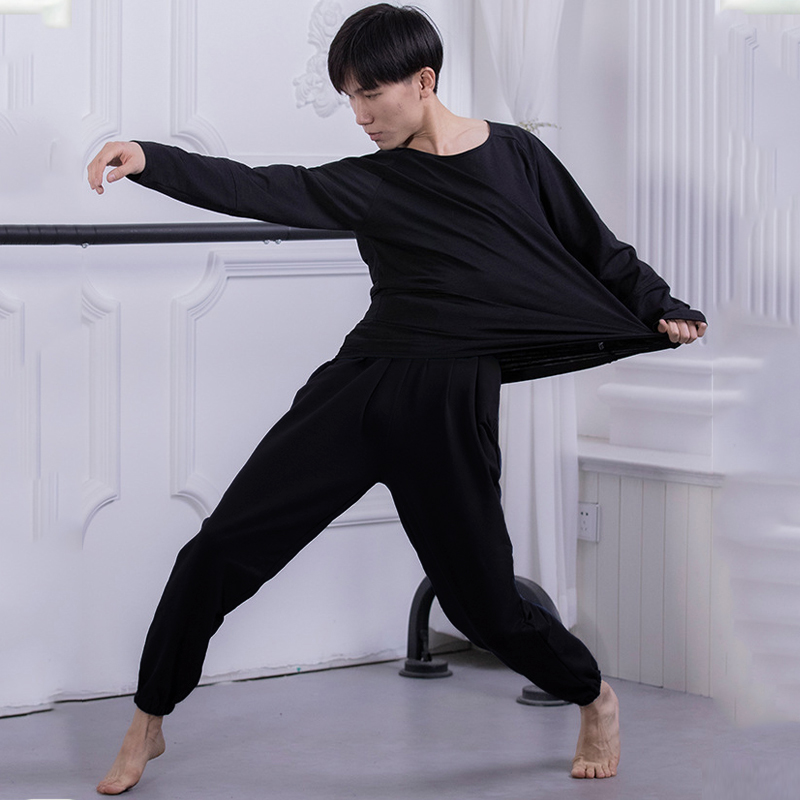 Dance costume practice suit boys body dance top set loose dance pants men classical modern radish pants women
