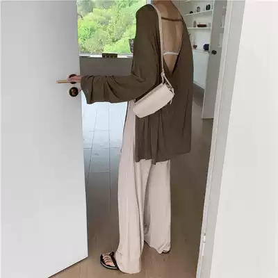 Dance practice clothing spring and summer suit modern dance costume female new backless two-piece apricot straight teacher