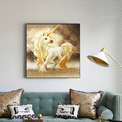Новая бриллиантовая наклейка Cross -Switch Living Room спальня небольшое благословение Unicorn 2019 Cartoon Animals Full Diamond Almidery