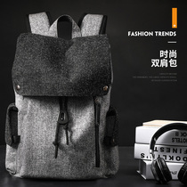 Canvas mens travel large capacity backpack mens backpack original simple casual computer junior high school student school bag women
