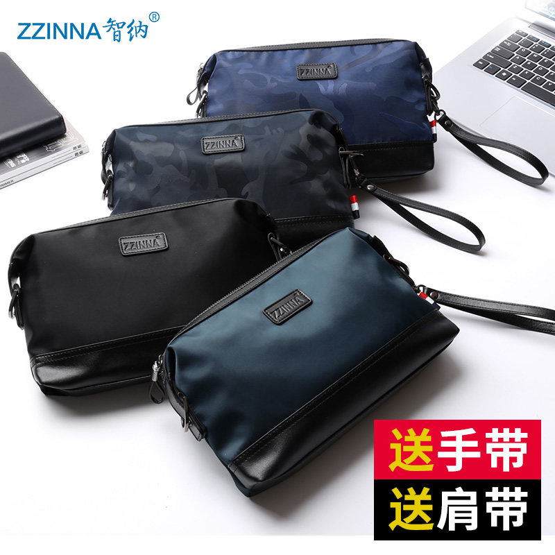 Diagonal sports canvas clutch bag 2021 new trendy men's bag one-shoulder messenger bag men's casual Oxford cloth small