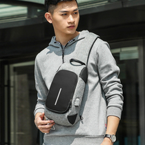 2021 New Fashion Chest Bag Mens Bag Single Shoulder Cross-body Bag Mens Multifunctional Casual Canvas Korean Edition Backpack