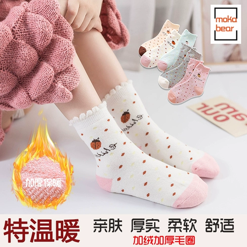 Детские утепленные удерживающие тепло демисезонные мультяшные хлопковые носки