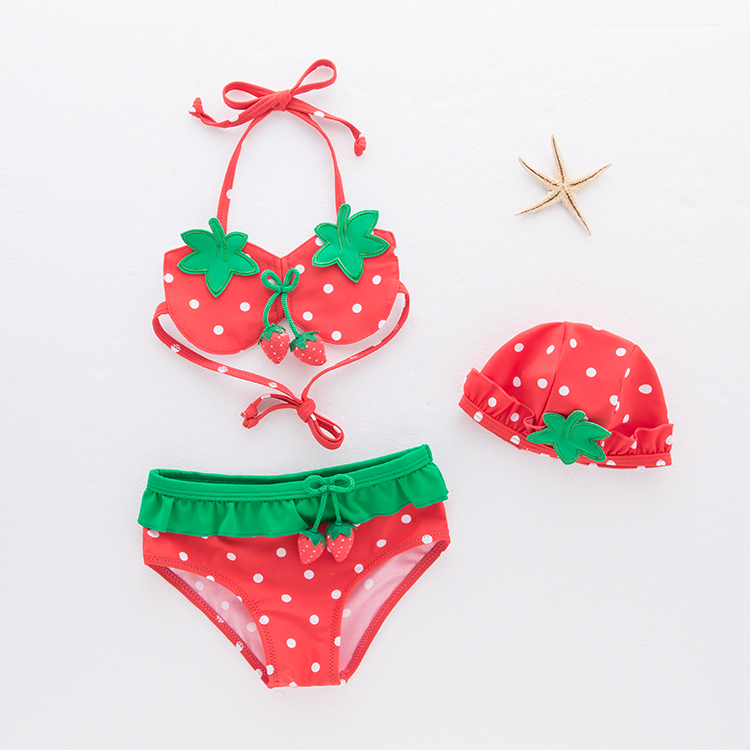 Áo tắm cho bé sơ sinh Hàn Quốc Trái cây dễ thương Nữ bé Áo tắm chia nhỏ 0-1 Nửa bộ bikini Đồ bơi bé gái 3 áo tắm chống nắng cho bé