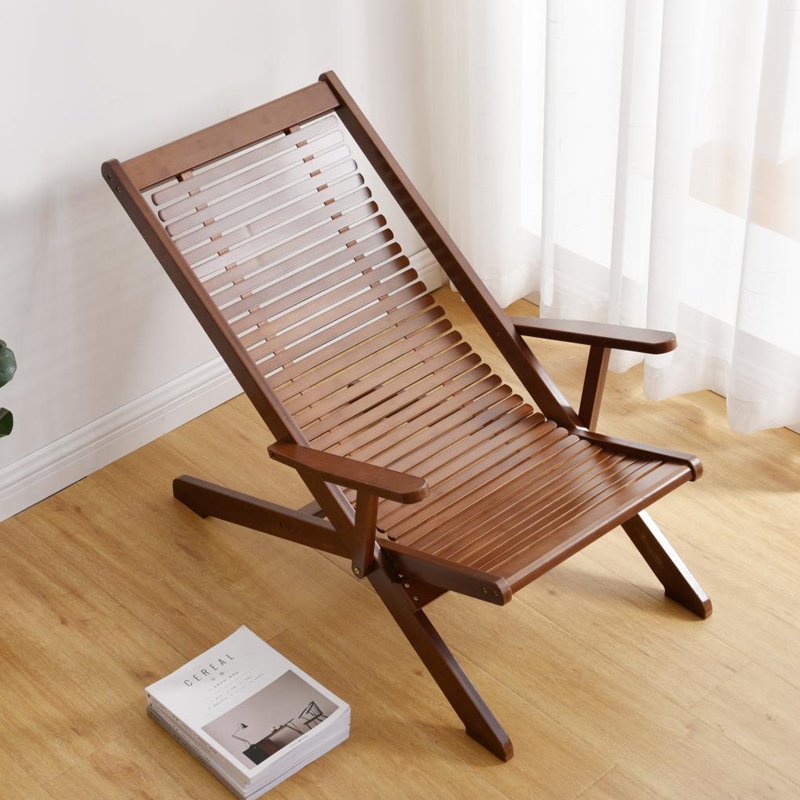 Summer folding reclining chair elderly bamboo chair office leisure rocking chair backrest chair home nap chair lazy chair