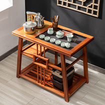 Solid wood tea table New Chinese side cabinet with wheel tea table One body Home Gongfu tea cart Zen Serve tea table fully automatic