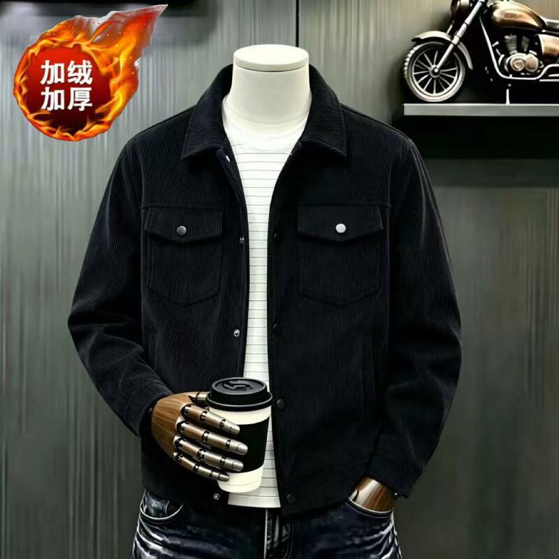 Men's Jacket for Spring and Autumn, Loose Fit, Large Size, Turn-Down Collar, Casual Trendy Brand Workwear Jacket, Stylish and Versatile Top Men's Jacket for Spring and Autumn, Loose Fit, Large Size, Turn-Down Collar, Casual Trendy Brand Workwear Jacket, Stylish and Versatile Top