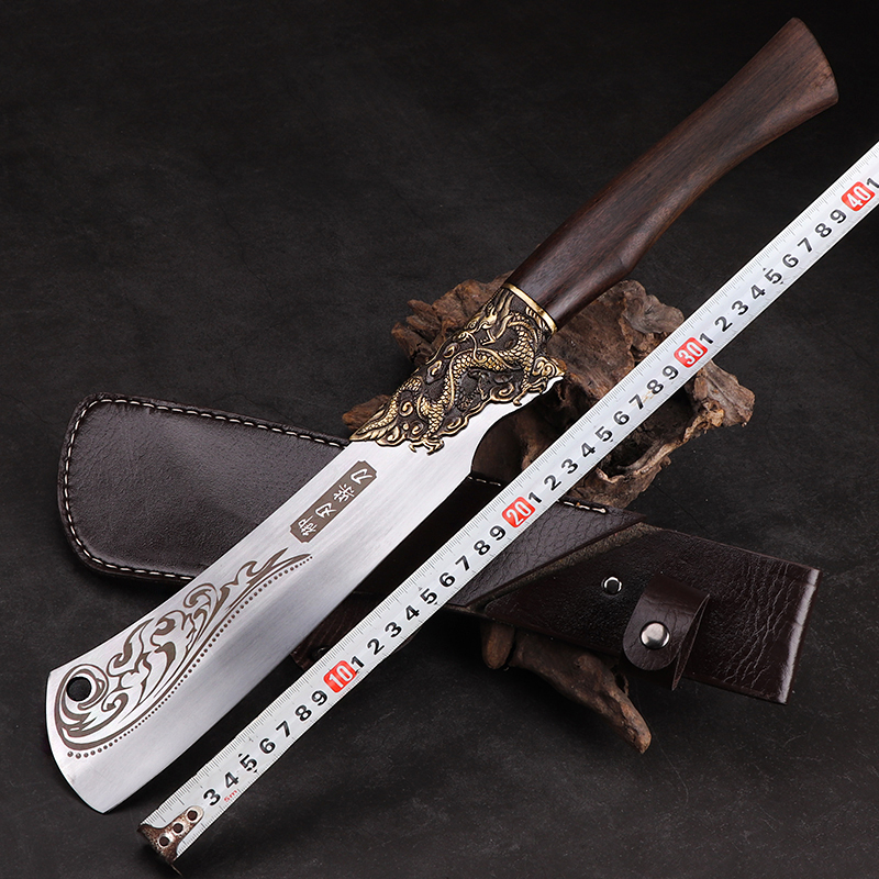 Master Gong's hand forged and beaten spring steel Longquan city kitchen knife outdoor knives sharp cut bone cookware multifunction deviner