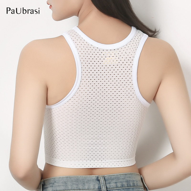 Girdle les handsome t super flat underwear Big chest show small strap wrap chest zipper summer vest sports breast reduction schoolgirl